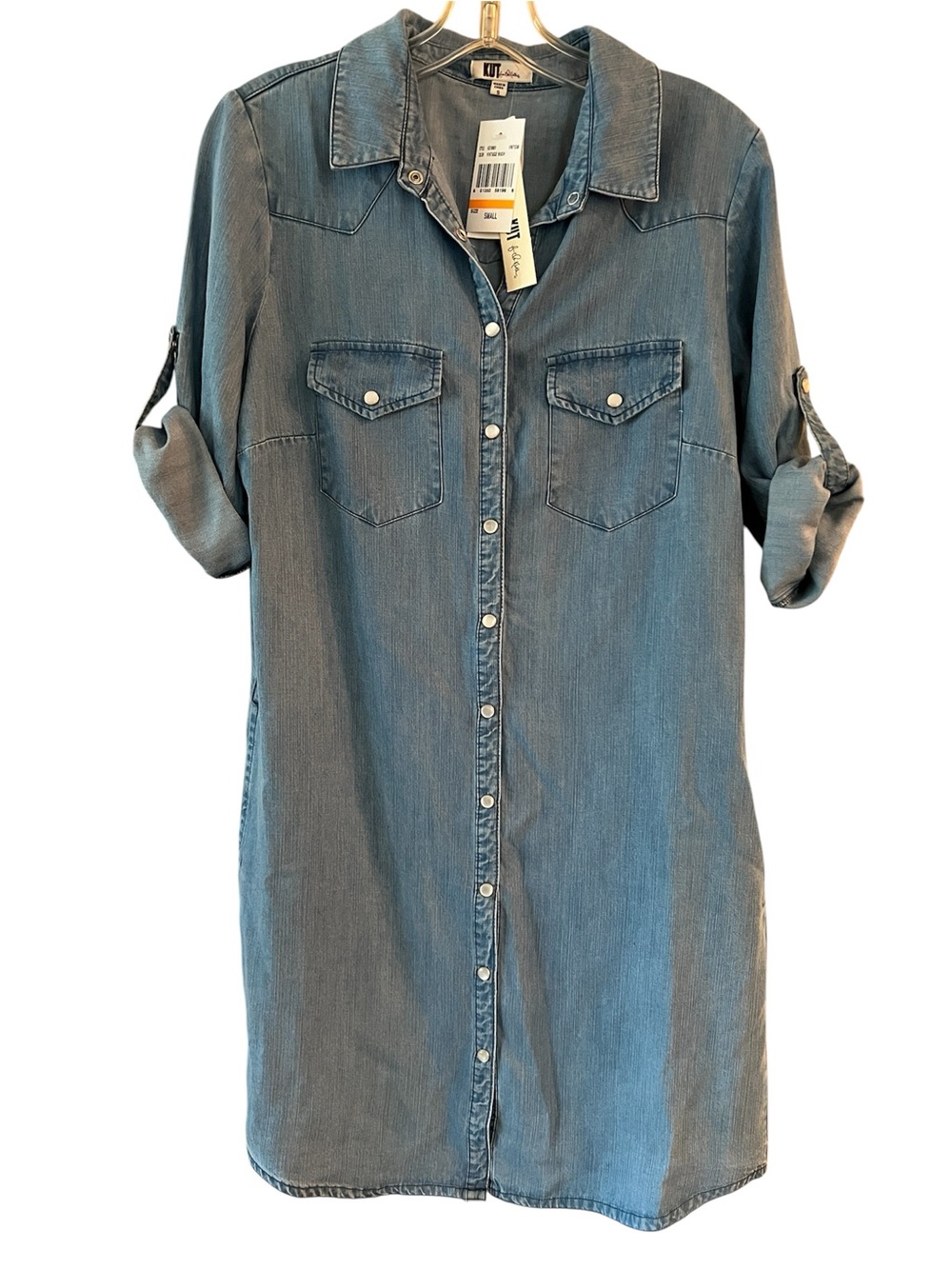 Kut from the Kloth Vintage Wash Light Blue Denim Shirt